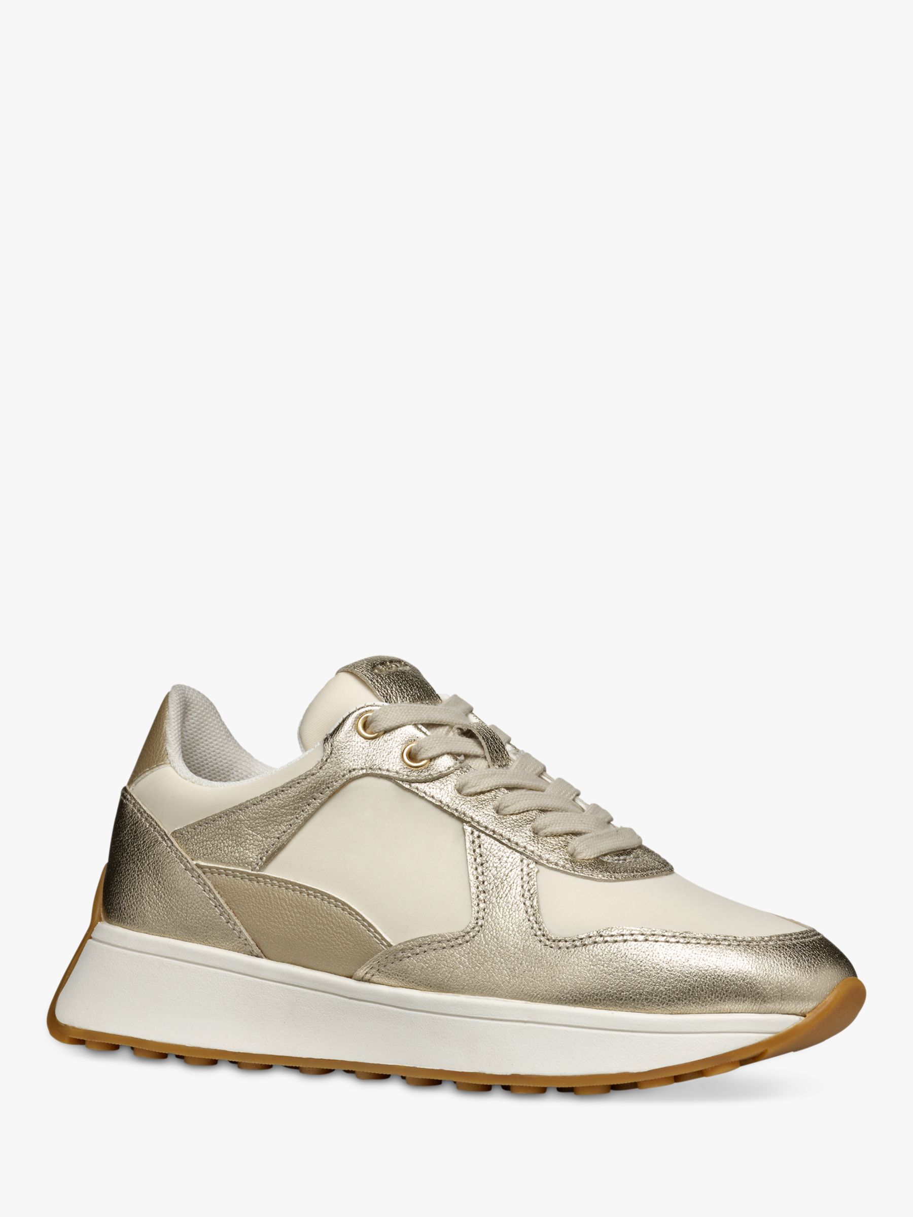 Buy Geox Amabel Retro Lace-Up Trainers, Gold/Light Taupe Online at johnlewis.com