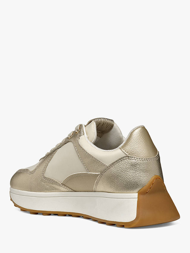 Geox Amabel Retro Lace-Up Trainers, Gold/Light Taupe