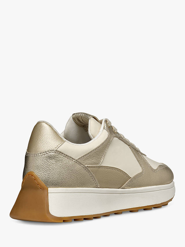 Geox Amabel Retro Lace-Up Trainers, Gold/Light Taupe