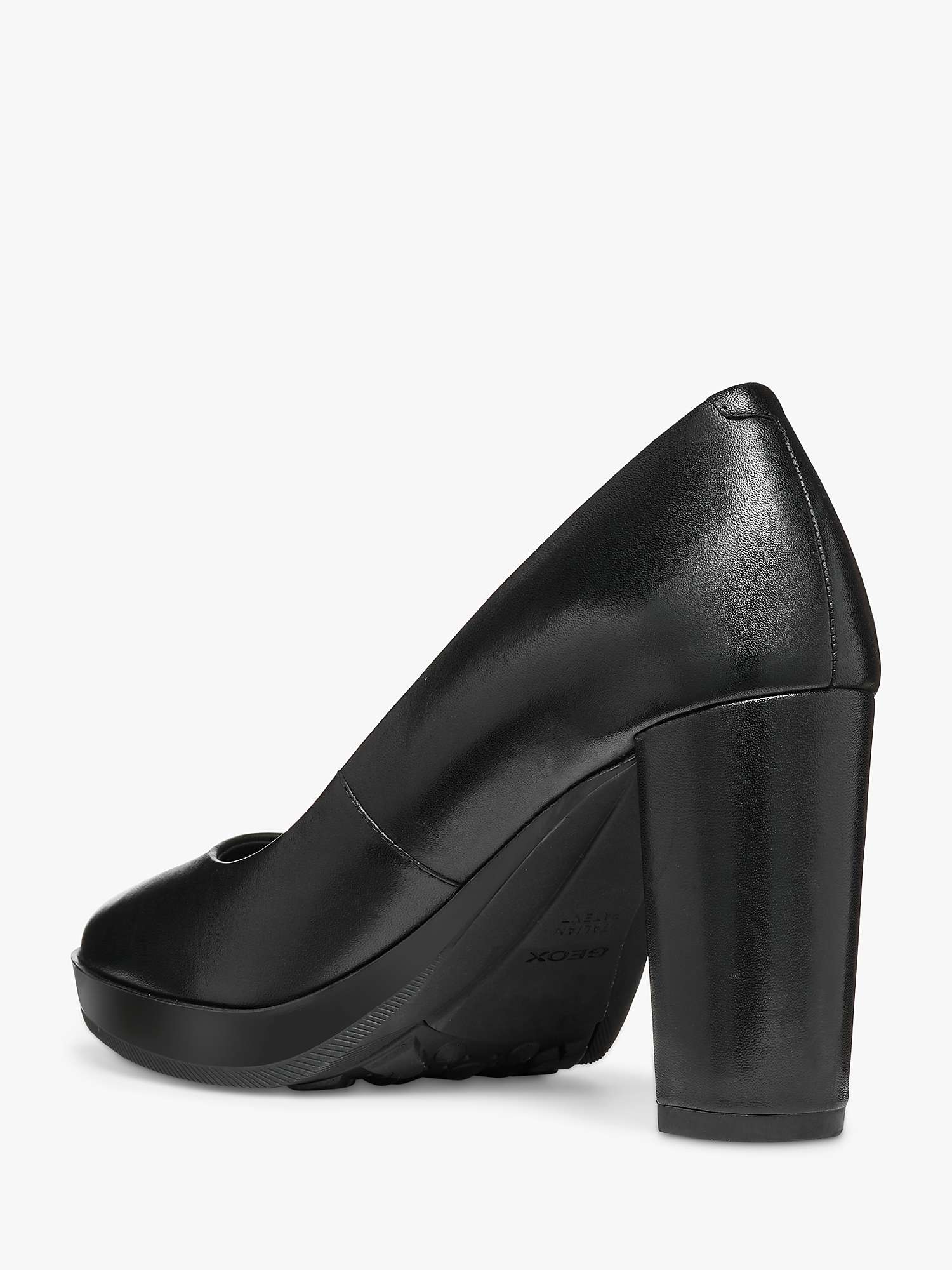 Buy Geox Walk Pleasure High Heel Leather Court Shoes, Black Online at johnlewis.com