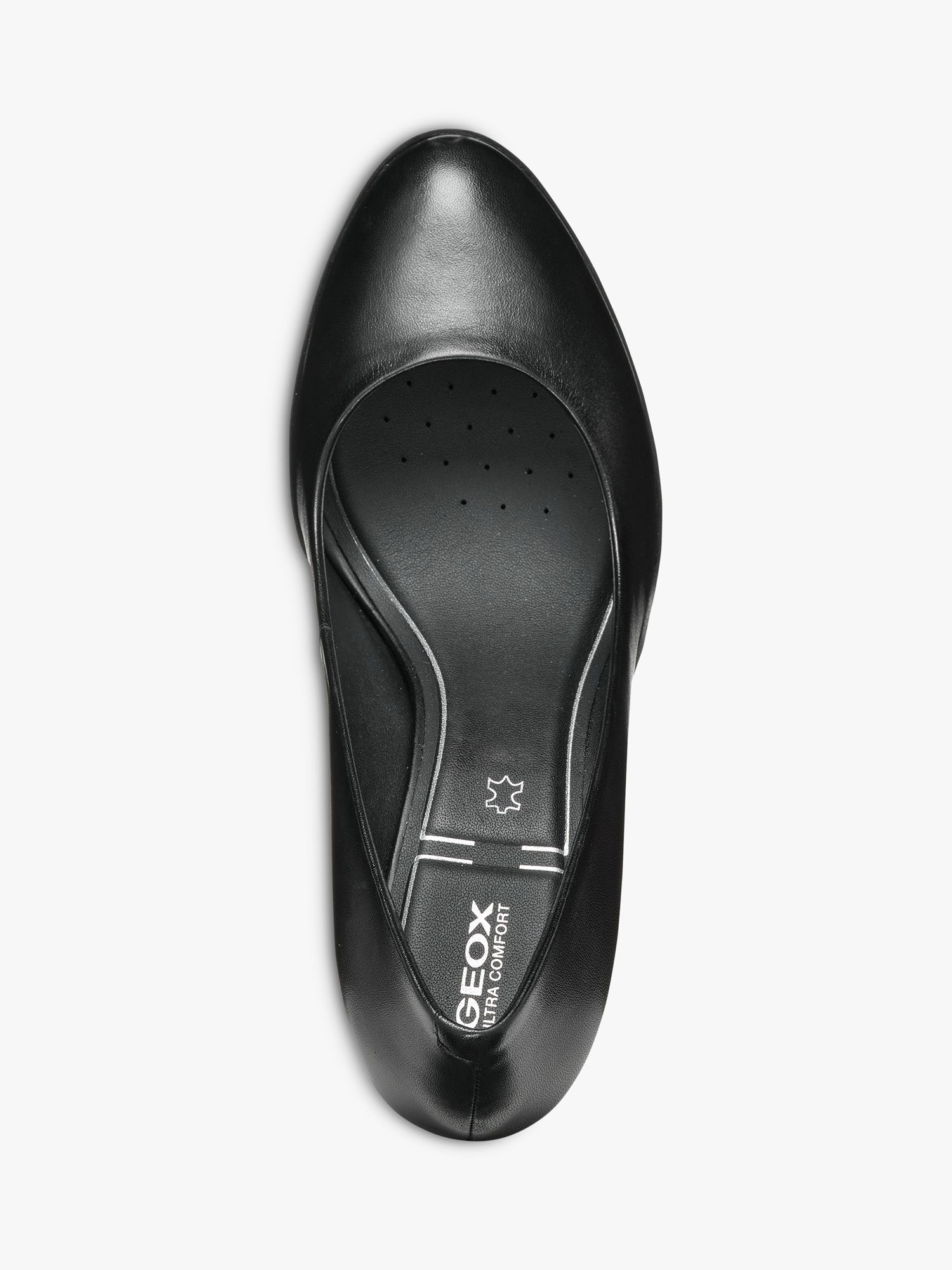 Geox Walk Pleasure High Heel Leather Court Shoes, Black, EU36