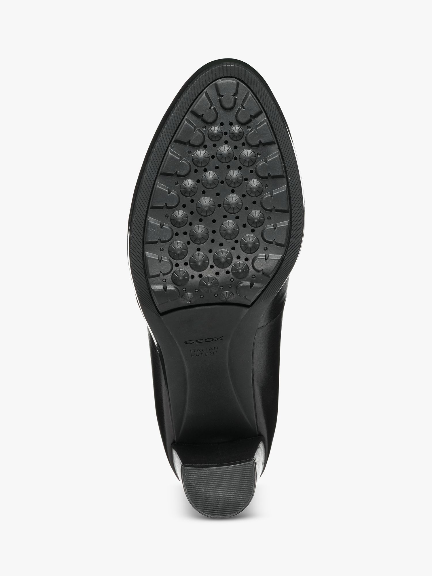 Buy Geox Walk Pleasure High Heel Leather Court Shoes, Black Online at johnlewis.com