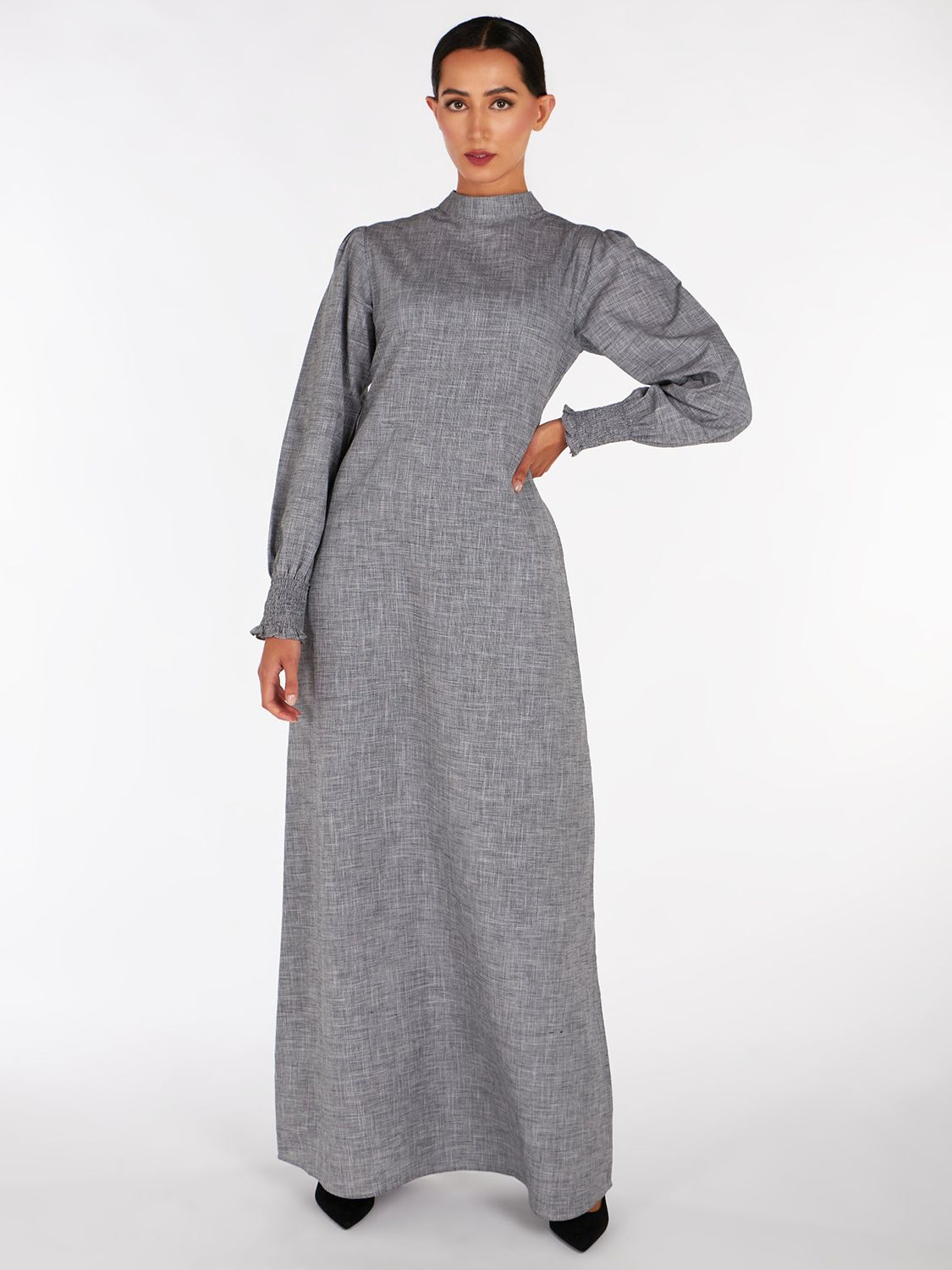 Aab Monochrome Maxi Dress, Grey, XL Regular