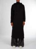 Aab Cozy Fleece Hoody Midi Dress, Black