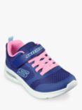 Skechers Kids' Microspec Maz Racer Gal Trainers, Navy/Pink, Navy/Pink