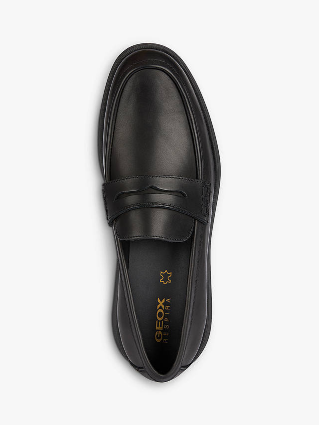 Geox Spherica EC10 Leather Loafers, Black