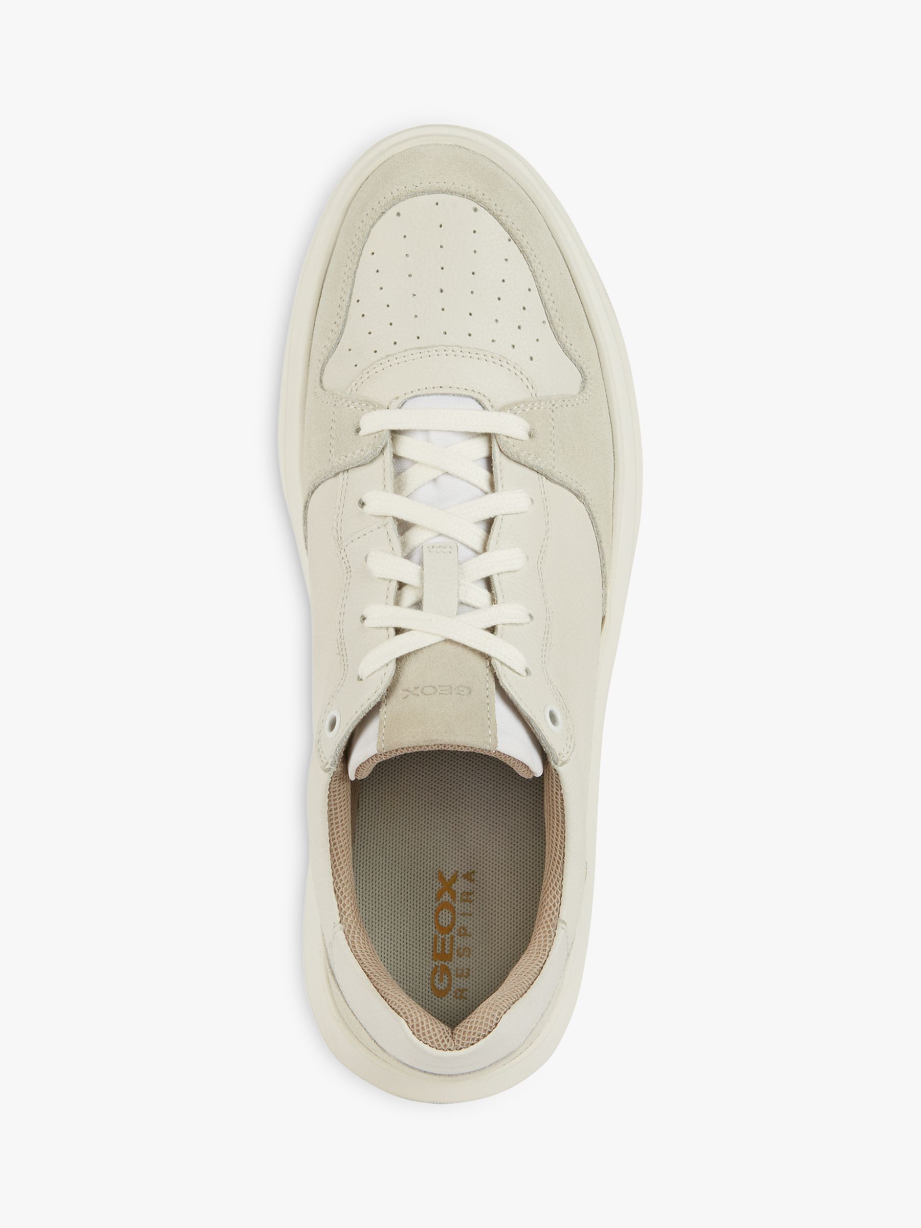 Geox Deiven Low Cut Sneakers, White at John Lewis & Partners