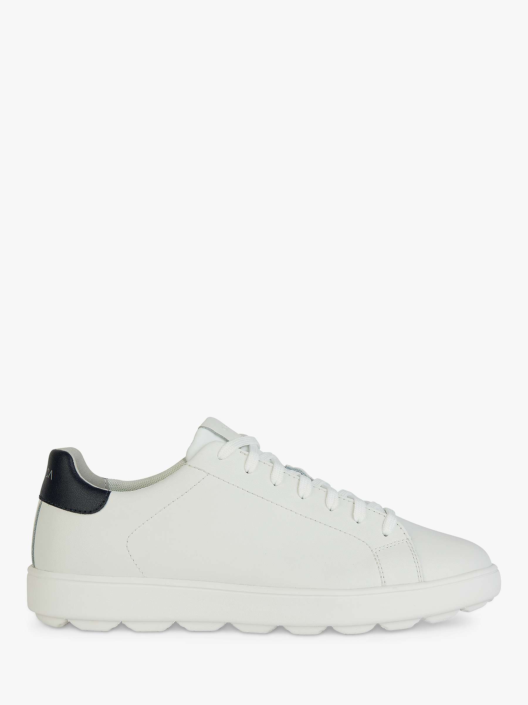 Buy Geox Spherica ECUB-1 Leather Trainers, White/Navy Online at johnlewis.com