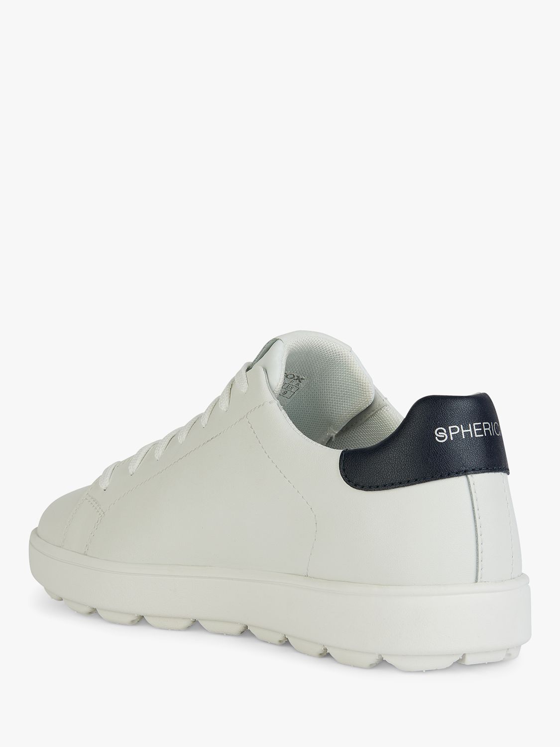 Buy Geox Spherica ECUB-1 Leather Trainers, White/Navy Online at johnlewis.com