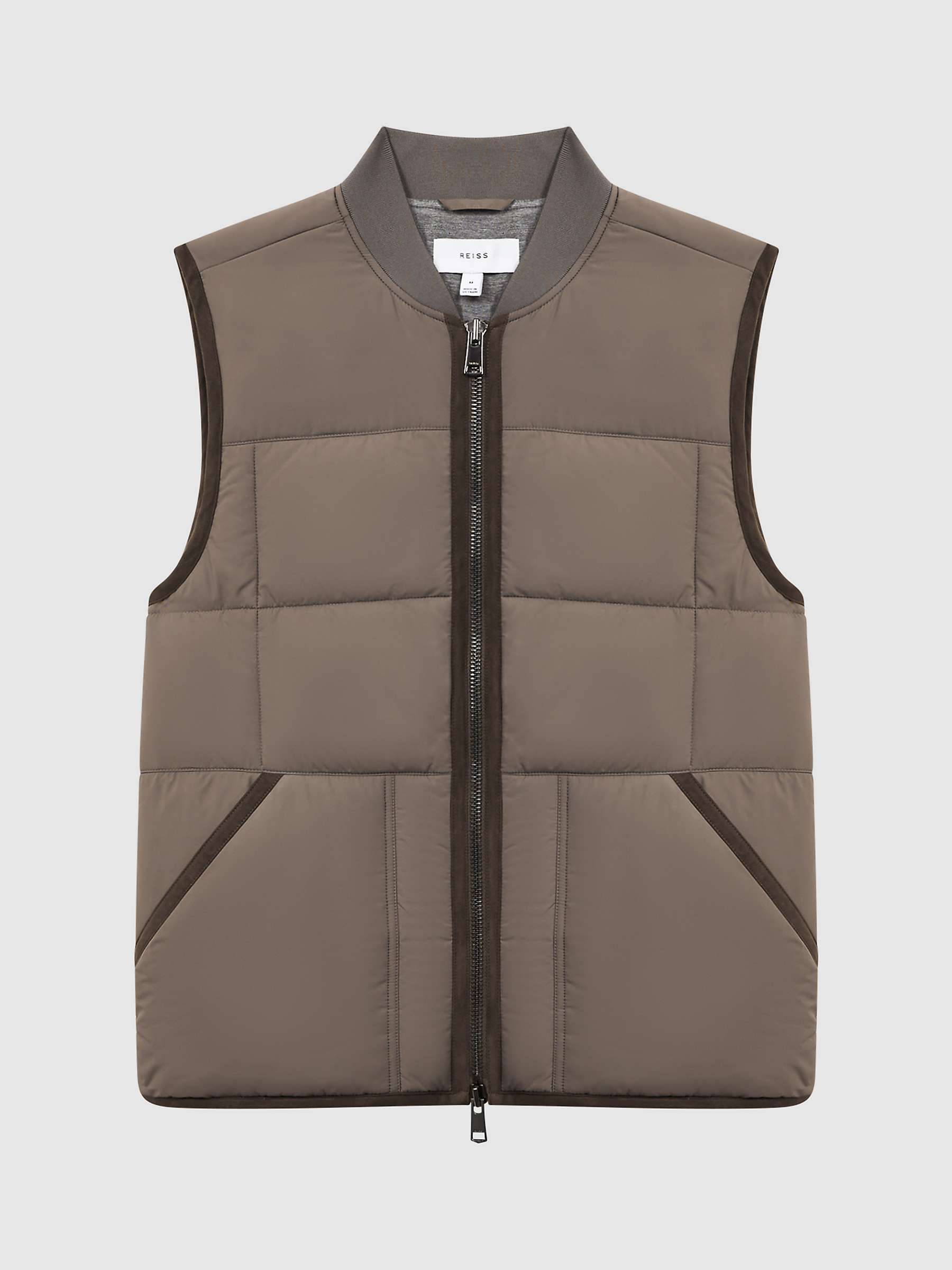 Buy Reiss Pilgrim Sleeveless Zip Gilet, Grey Online at johnlewis.com