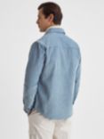 Reiss Bonucci Long Sleeve Corduroy Twin Pocket Shirt, Blue