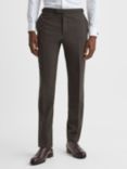 Reiss Roll Plain Mixer Trouser, Chocolate