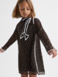 Reiss Kids' Kate Spot Dress, Black/Multi