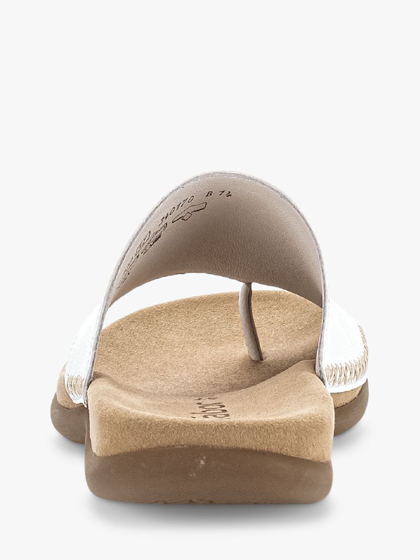 Buy Gabor Lanzarote Toe Loop Leather Sandals, White Online at johnlewis.com