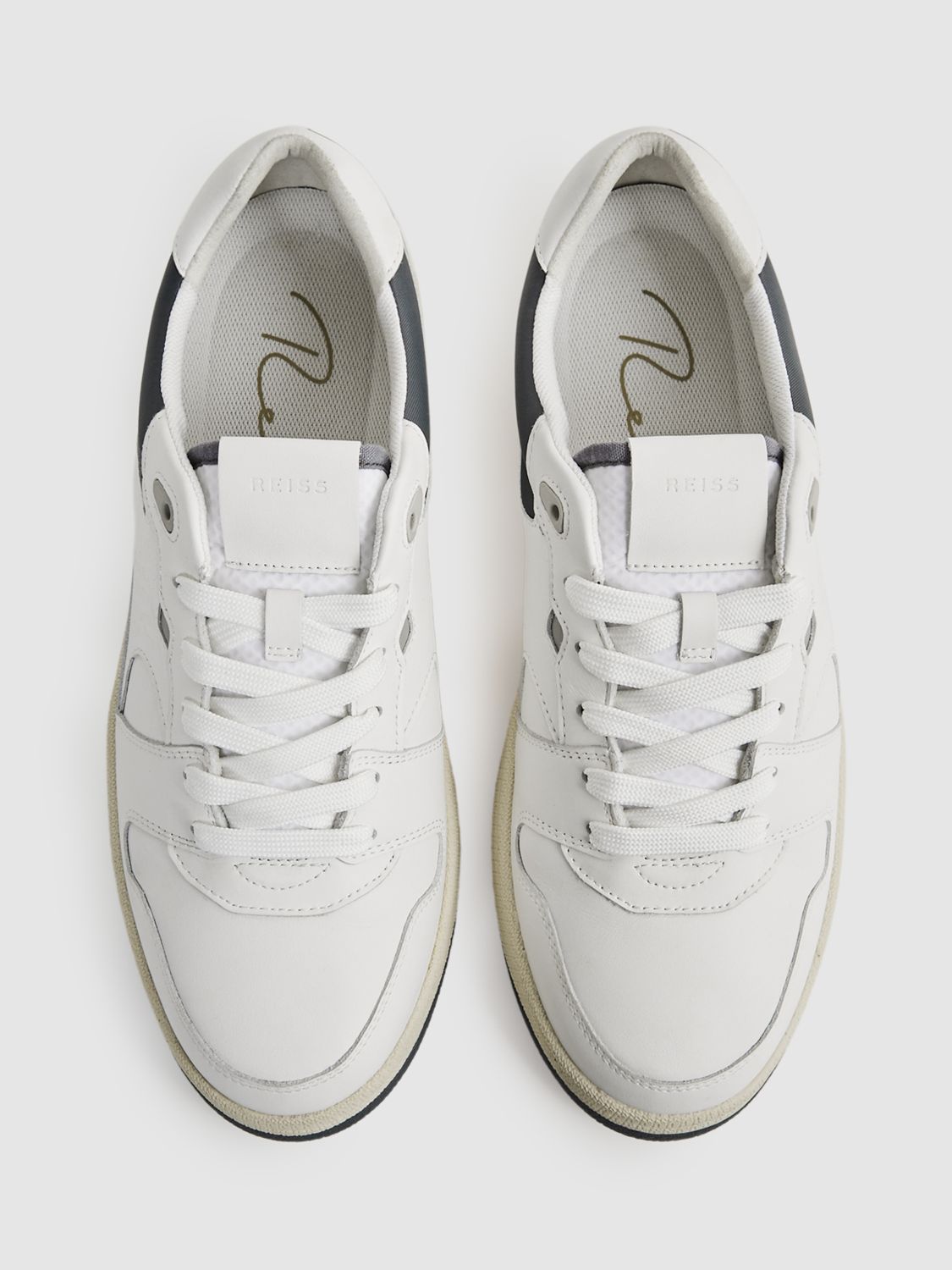 Buy Reiss Astor Low Top Trainers, White Online at johnlewis.com