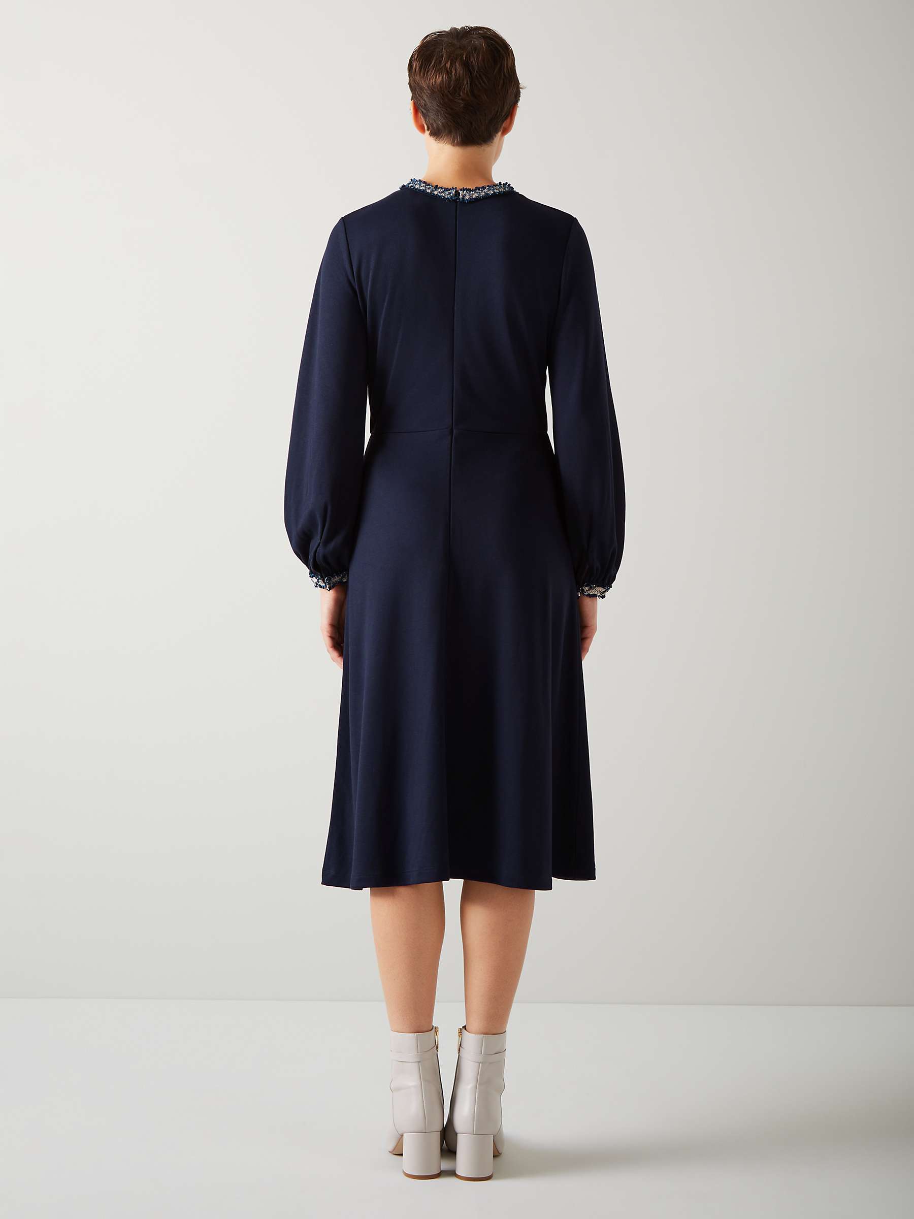 Buy L.K.Bennett Yvonne Viscose Elastane Dress, Blue Online at johnlewis.com