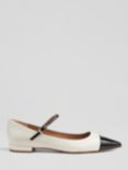 L.K.Bennett Monty Pointed Toe Flats, Cream/Black