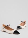 L.K.Bennett Monty Pointed Toe Flats, Cream/Black