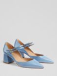 L.K.Bennett Savannah Patent Leather Court Shoes, Blue