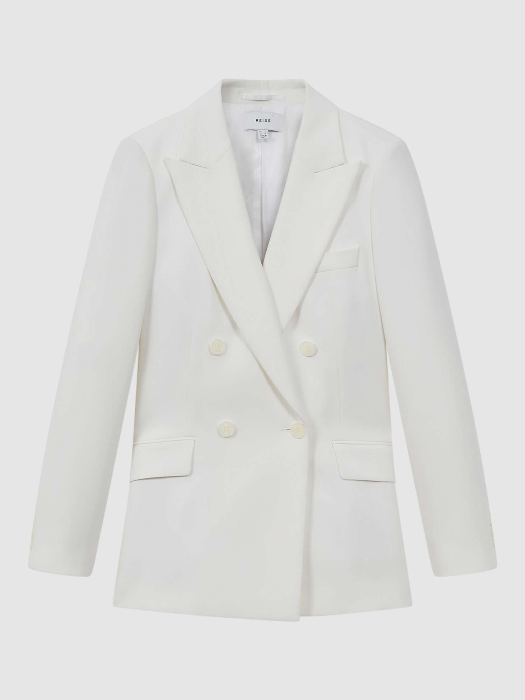 Buy Reiss Sienna Double Breasted Crepe Blazer, White Online at johnlewis.com