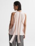 Reiss Calista Tie Neck Shell Top, Nude, Nude