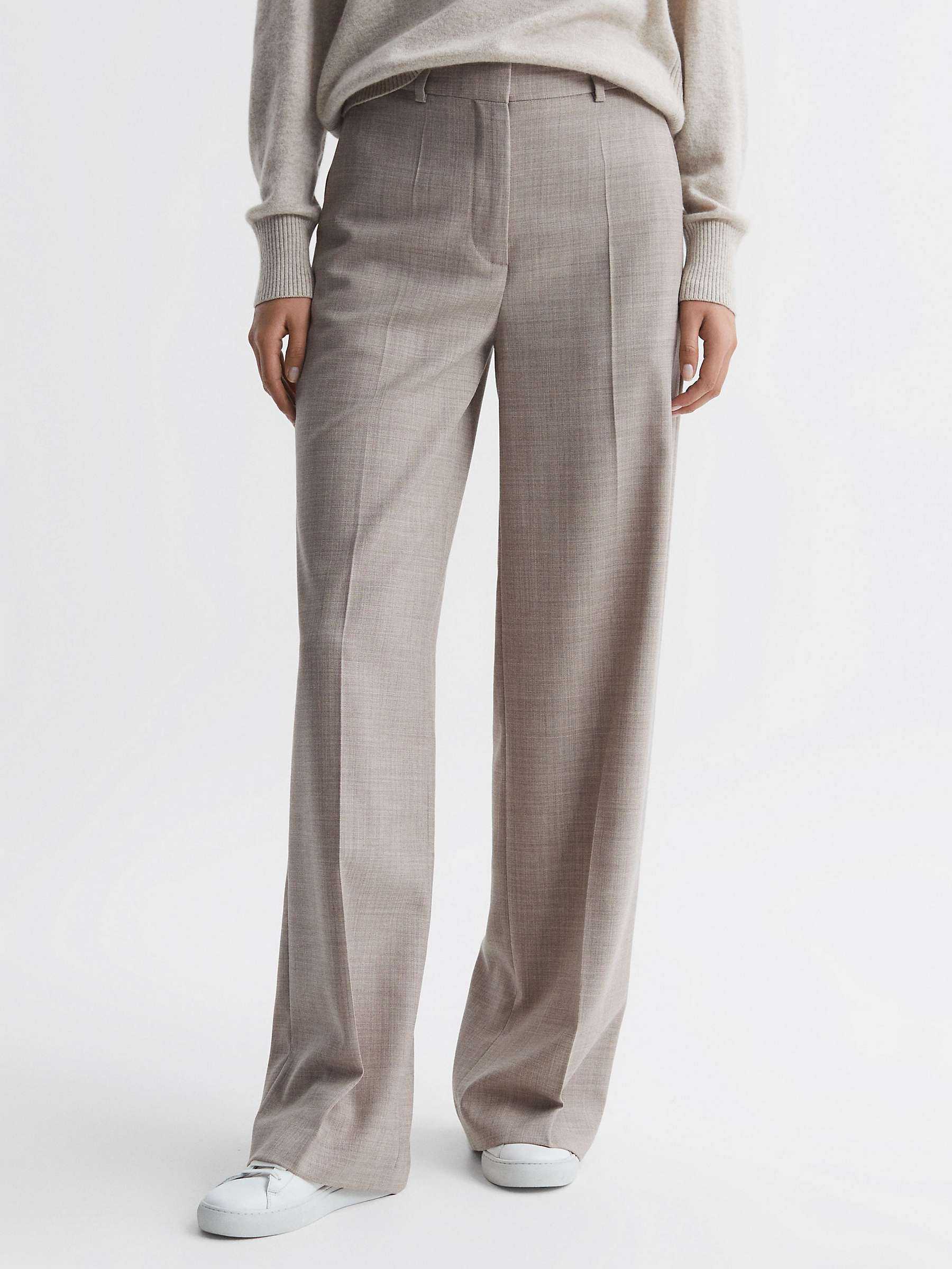 Buy Reiss Hazel Textured Wool Blend Trousers, Oatmeal Online at johnlewis.com