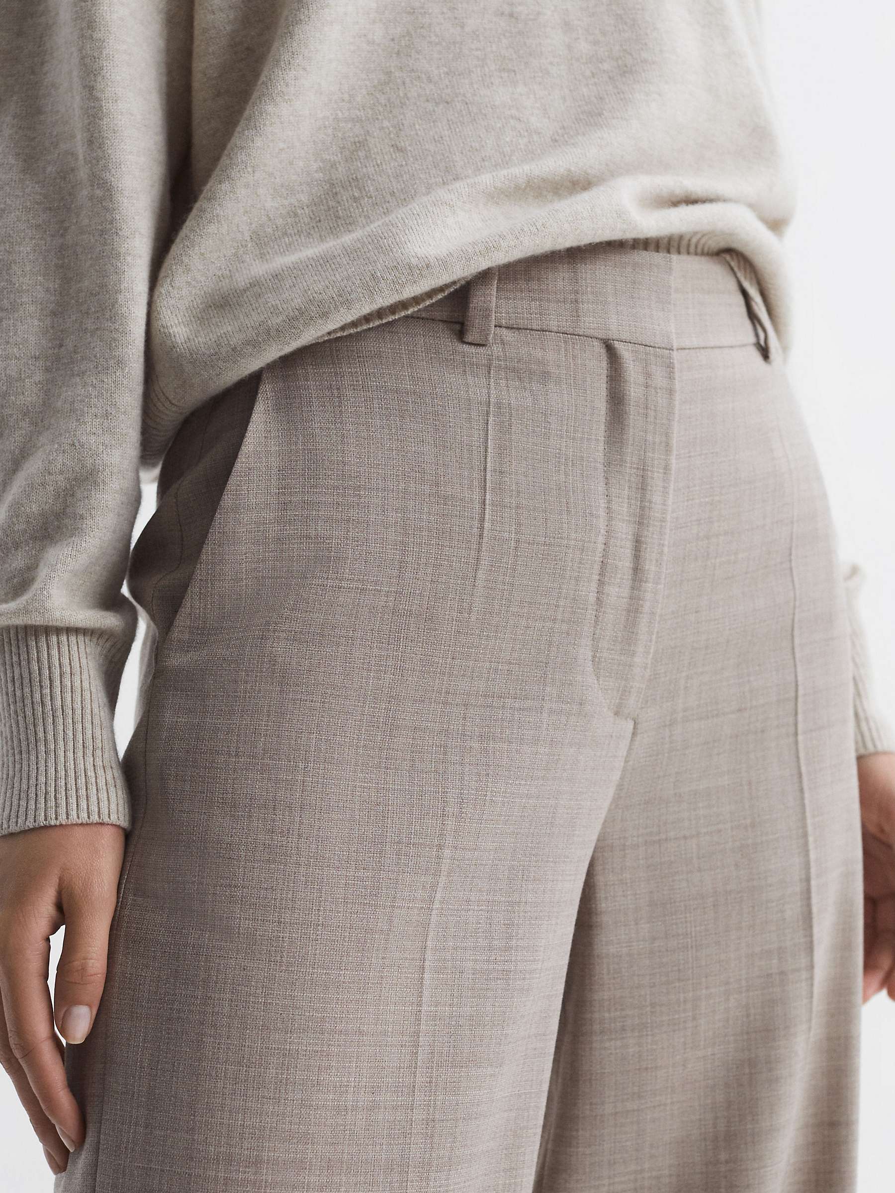Buy Reiss Hazel Textured Wool Blend Trousers, Oatmeal Online at johnlewis.com