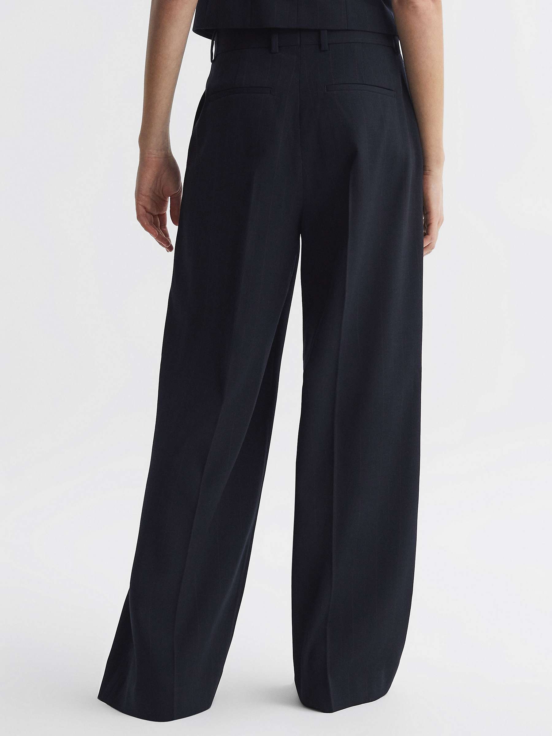 Buy Reiss Willow Pinstripe Wool Blend Tailored Trousers, Navy Online at johnlewis.com