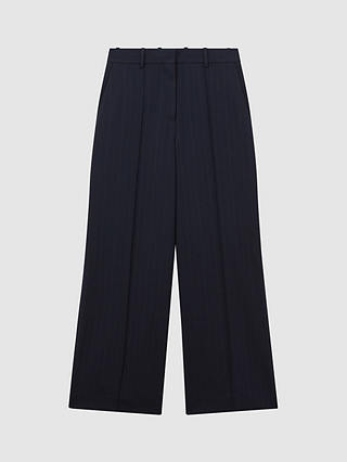 Reiss Willow Pinstripe Wool Blend Tailored Trousers, Navy