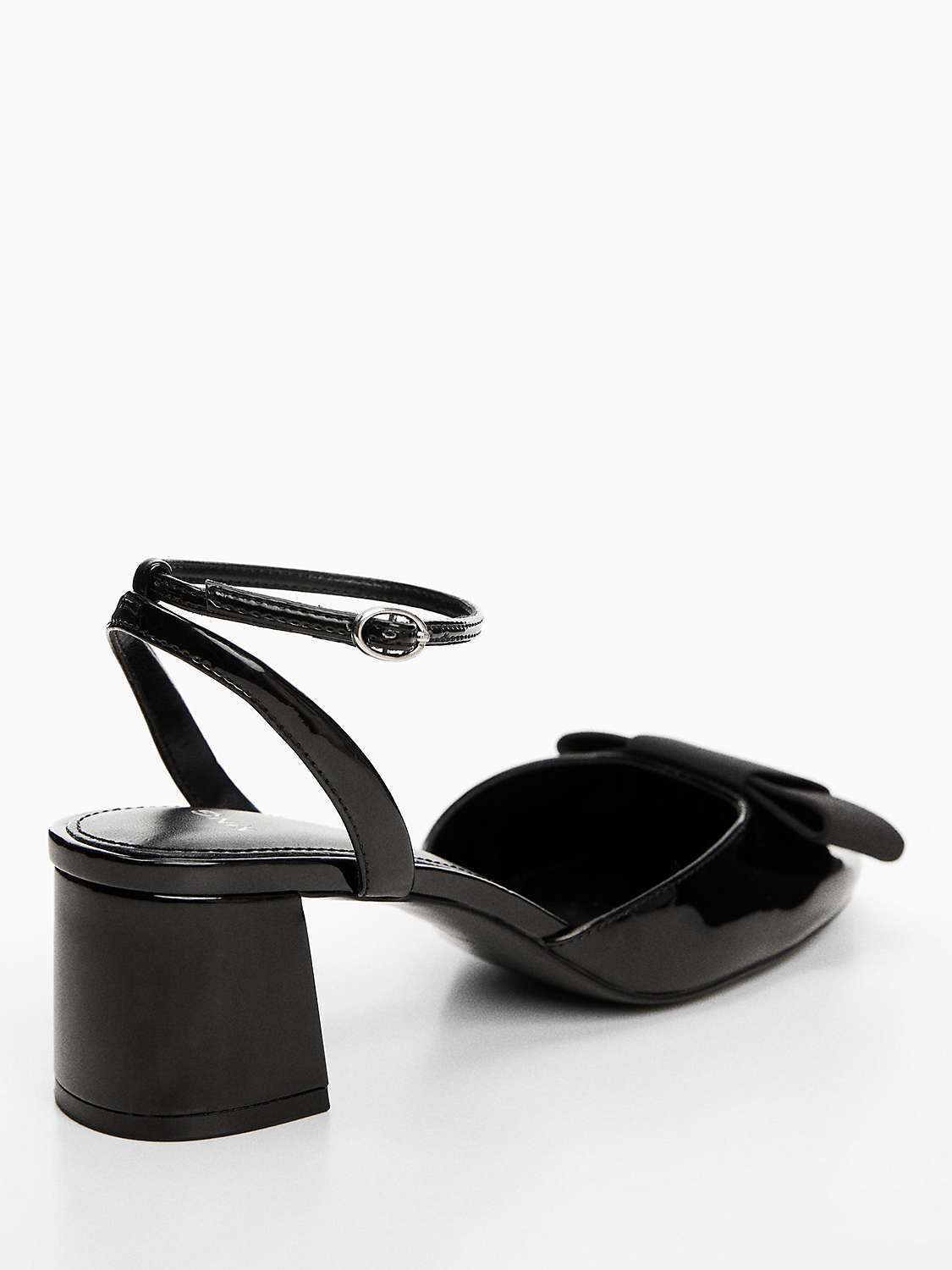 Buy Mango Megan Patent Bow Shoes, Black Online at johnlewis.com