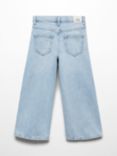 Mango Kids' Ripped Culotte Jeans, Open Blue
