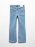 Mango Kids' Front Pocket Flared Jeans, Open Blue