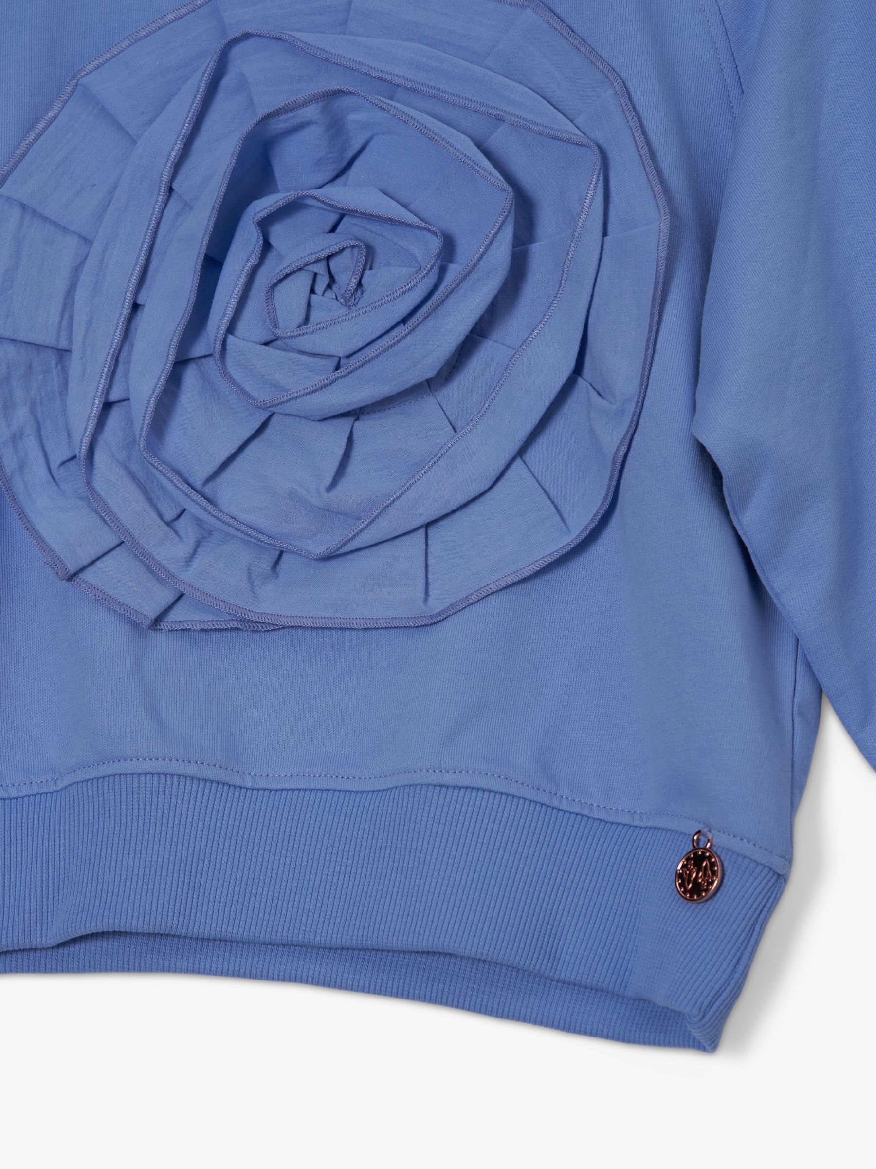 Buy Angel & Rocket Kids' Flora Corsage Sweatshirt, Blue Online at johnlewis.com