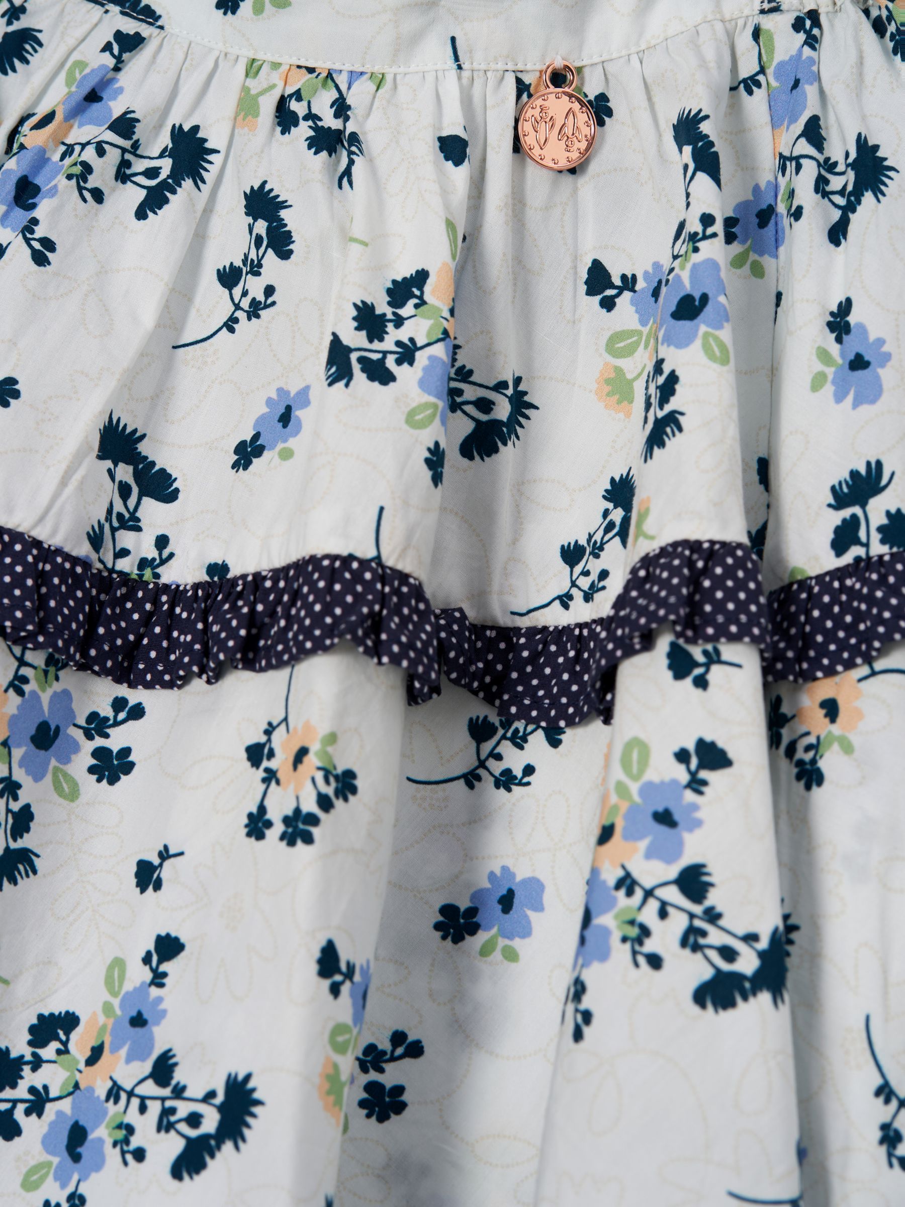 Buy Angel & Rocket Kids' Pia Floral Print Asymmetric Seam Skirt, Cream/Multi Online at johnlewis.com