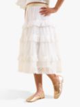 Angel & Rocket Kids' Lace Ruffle Midi Skirt, Ivory