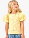 Angel & Rocket Kids' Embellished Puff Sleeve Top, Lemondrop