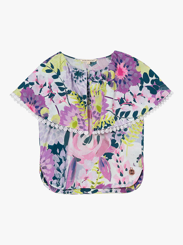 Angel & Rocket Kids' Floral Print Collar Blouse, Multi