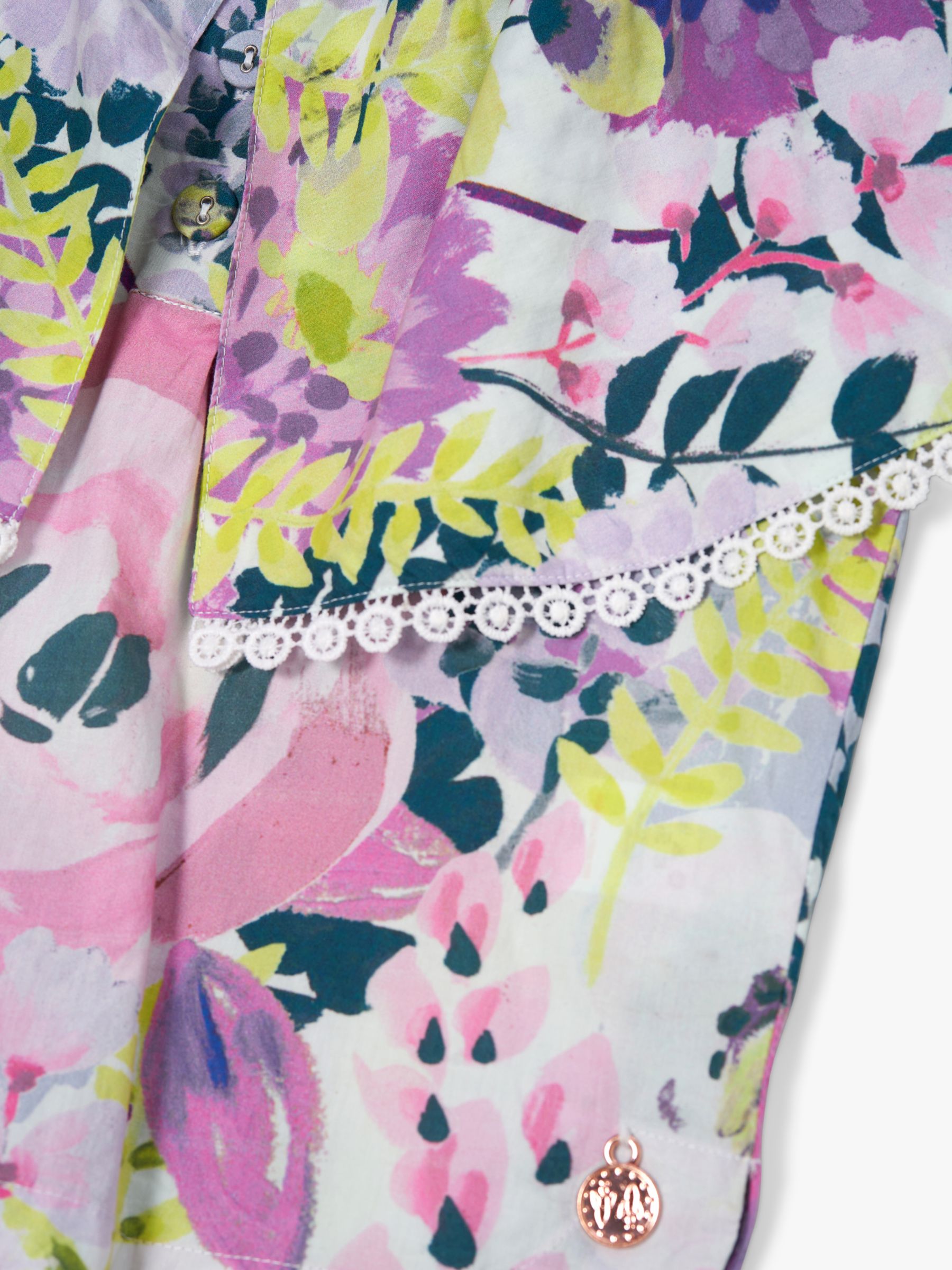 Buy Angel & Rocket Kids' Floral Print Collar Blouse, Multi Online at johnlewis.com