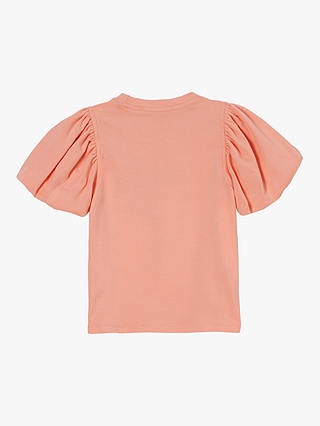 Angel & Rocket Kids' Embroidered Puff Sleeve Top, Apricot