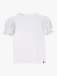 Angel & Rocket Kids' Mia Broderie Puff Sleeve T-Shirt, White