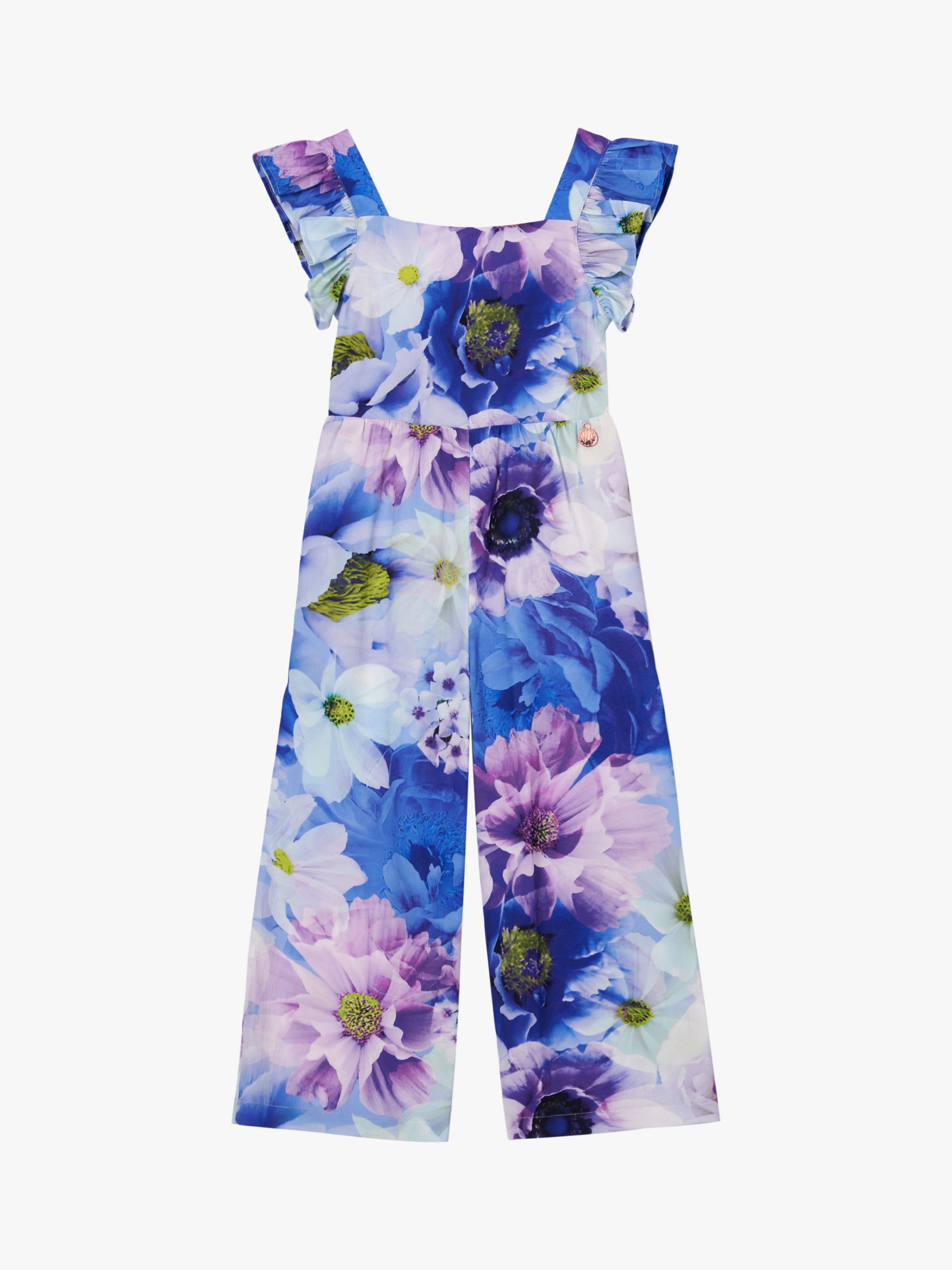 Angel & Rocket Kids' Floral Print Bow Back Jumpsuit, Lavendar at John ...