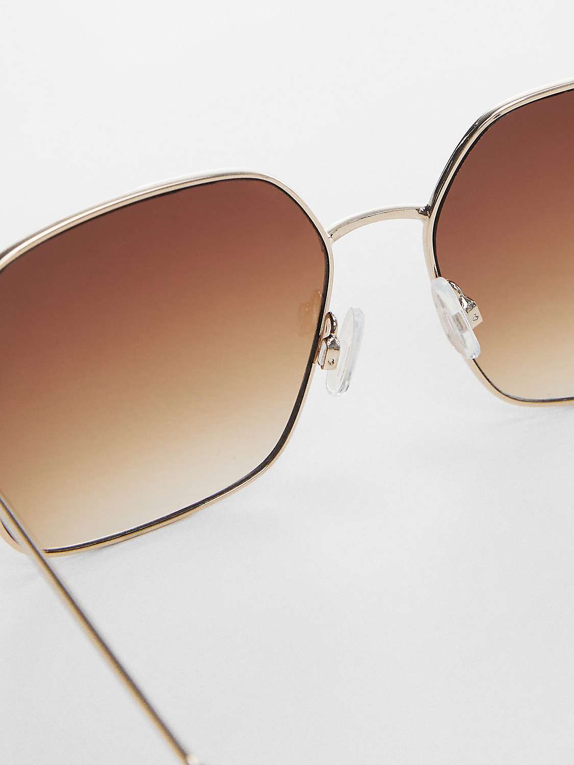 Buy Mango Julia Square Metallic Frame Sunglasses, Gold Online at johnlewis.com