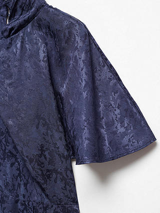 Mango Astrid Cross Neck Jacquard Midi Dress, Medium Blue