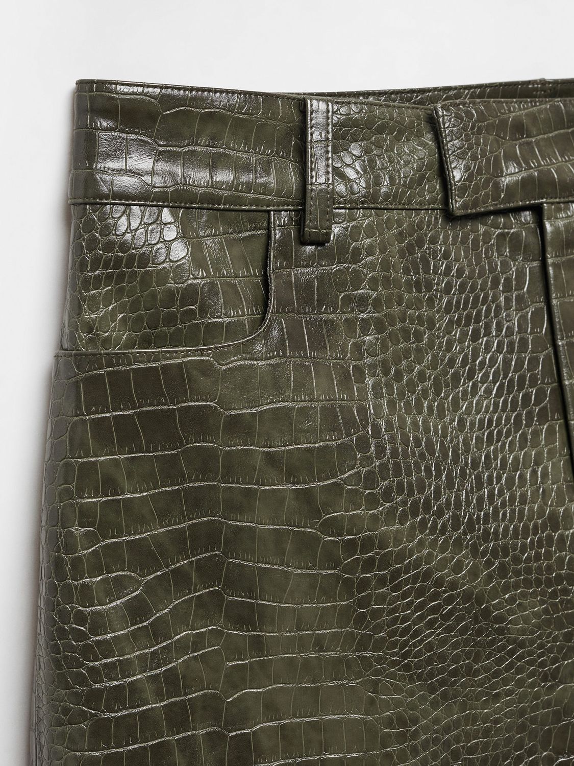 Buy Mango Cassie Crocodile Effect Mini Skirt, Beige/Khaki Online at johnlewis.com
