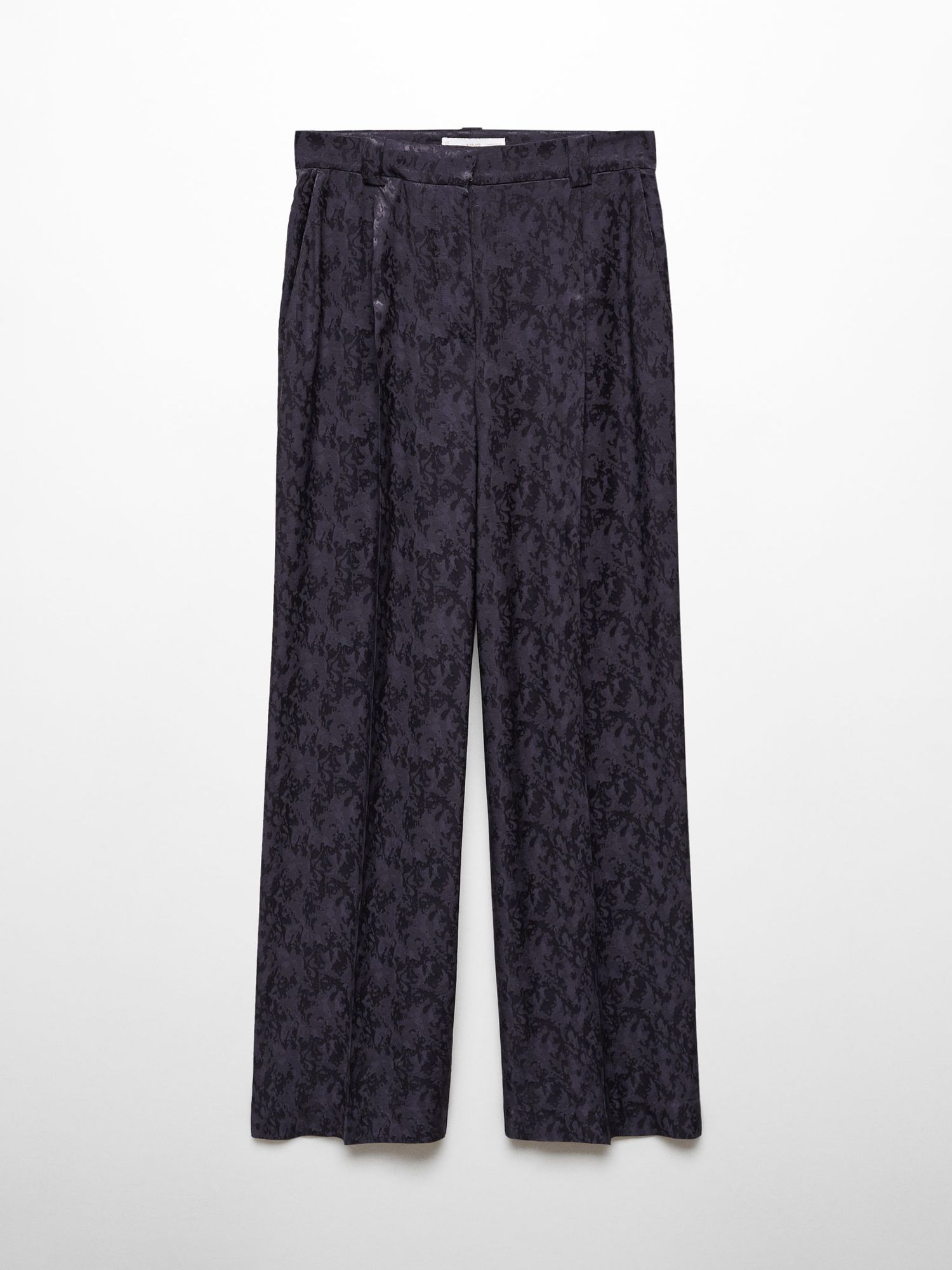 Mango Astrid Jacquard Suit Trousers, Dark Blue, L