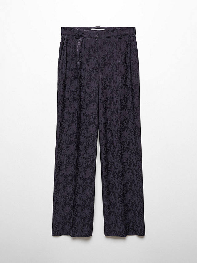 Mango Astrid Jacquard Suit Trousers, Dark Blue