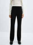 Mango Louis Seam Detail Straight Leg Trousers, Black