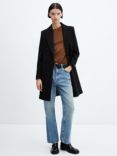 Mango Dali Wool Blend Coat, Black