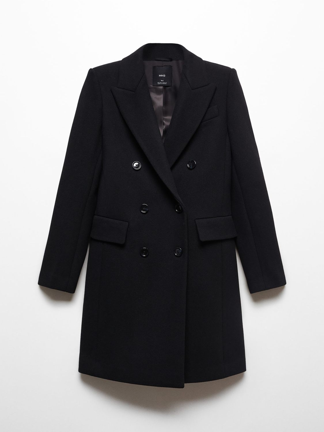 Buy Mango Dali Wool Blend Coat, Black Online at johnlewis.com
