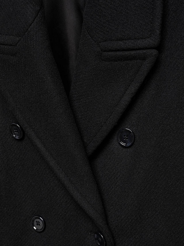 Mango Gauguin Wool Blend Oversized Coat, Black